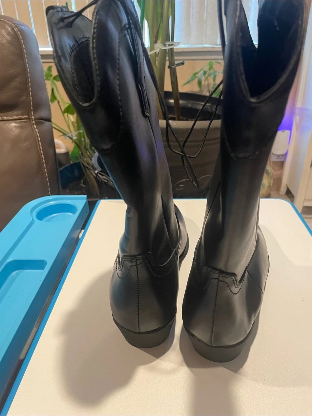 Arizona Jean Company Black Leather Western-Style Men's Boots